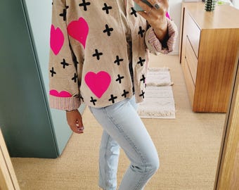 Colorful velvet jacket - Boho Suzani velvet jacket - embroidered velvet jacket - one size s-l (EU) / US 4-13 / UK 8-14
