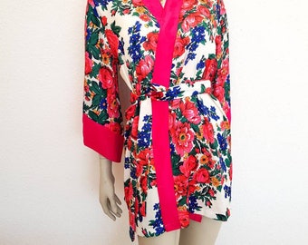 Kimono women,peacock kimono robe, dressing gown, Valentine's day gift for her, XL kimono, XXL kimono, gift for her, vintage style kimono