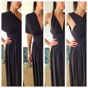 Anpassad oändlig klänning, omlottklänning med flera mönster, rosa långklänning, magenta sommarbrudklänning, blågrön klänning, röd brudtärnemaxiklänning