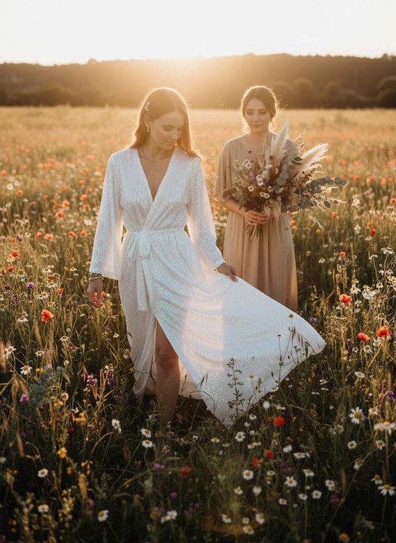 white sequin kimono dress ASOS Bridal, Ciara sequin kimono sleeve wedding dress in white New Wedding Dress Save 39%