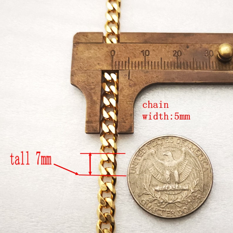 bags Top Bulk 316L Stainless Steel 5mm Link golden Curb Cuban Chain Unisex DIY Used in jewelry clothing crafts