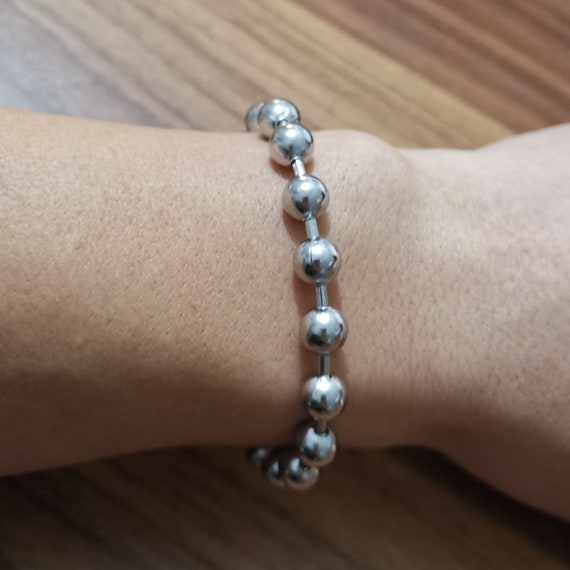 4-8mm Stainless Steel Shiny Round Beads ball Chain Necklace Bracelet 7.5/'/'-30/'/'