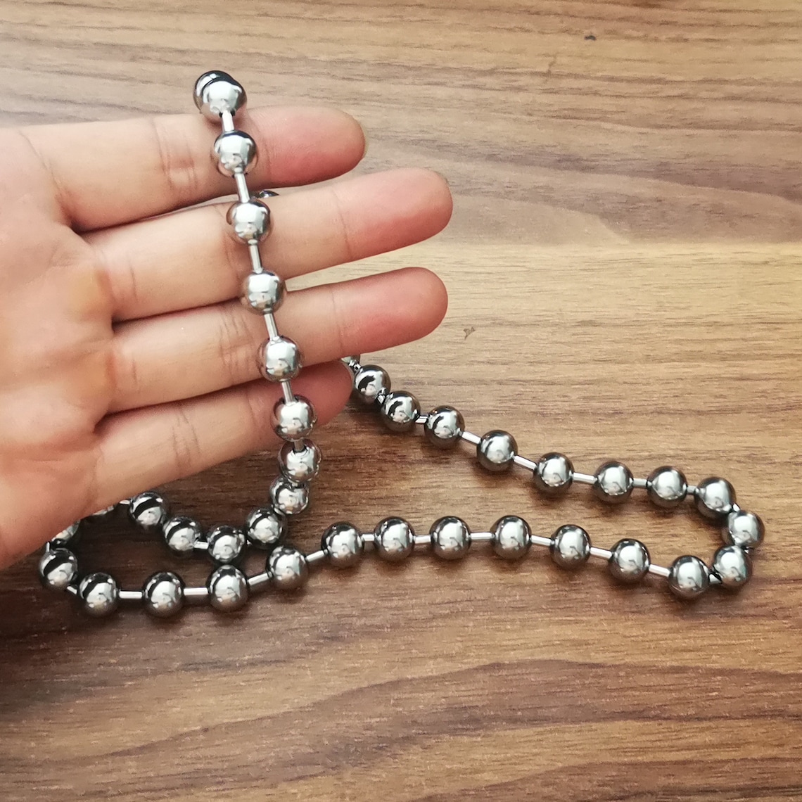 Jumbo Ball Chain Necklace stainless steel Antique Silver 10MM Etsy