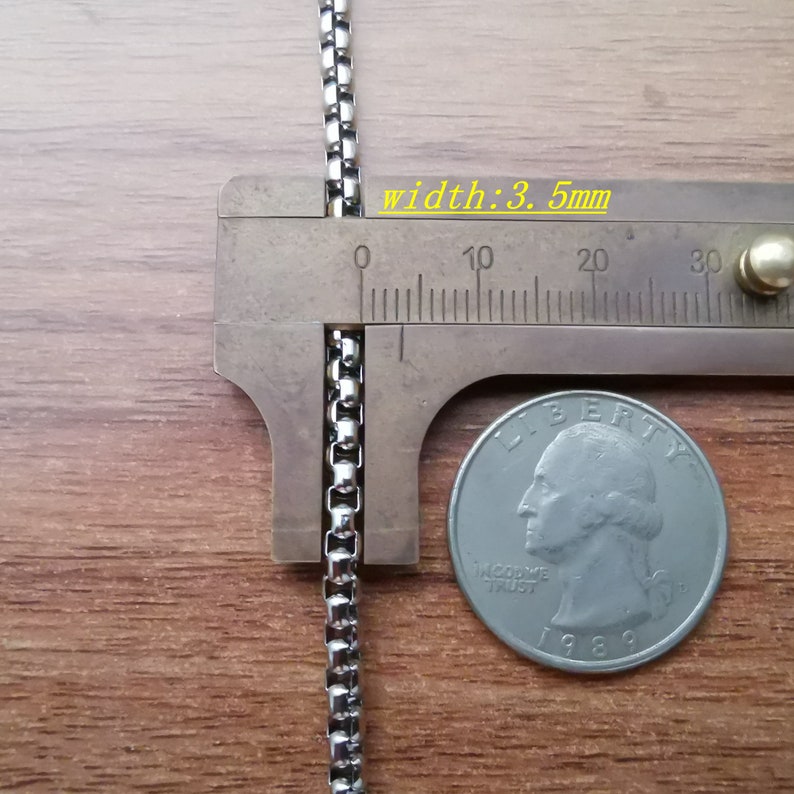 Bulk 2.533.545mm stainelss steel Tetrahedron box chain 2m5m10m for various handicrafts or jewelry