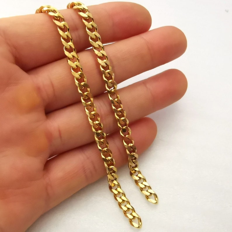 bags Top Bulk 316L Stainless Steel 5mm Link golden Curb Cuban Chain Unisex DIY Used in jewelry clothing crafts