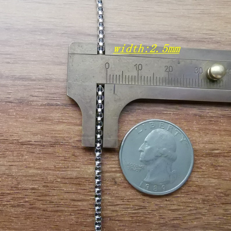 Bulk 2.533.545mm stainelss steel Tetrahedron box chain 2m5m10m for various handicrafts or jewelry