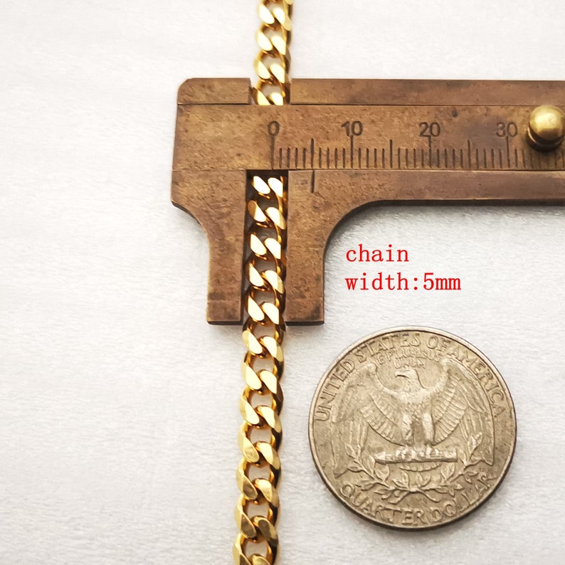 bags Top Bulk 316L Stainless Steel 5mm Link golden Curb Cuban Chain Unisex DIY Used in jewelry clothing crafts