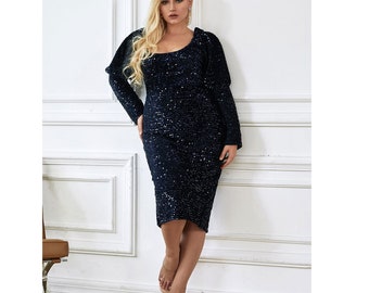 plus size sequin sparkly cocktail dress