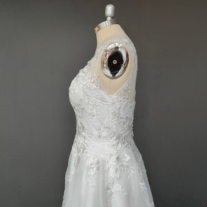 V-neck Tulle Appliqued Beach Wedding Dress - Etsy