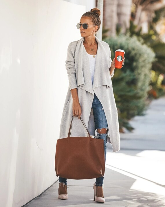 Autumn and Winter Mid-Length Cardigan Coat for Women