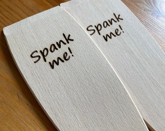 Spank Me Laser Engraved Wooden Spatula, Funny Adult Novelty Gift, Adult Stocking Filler