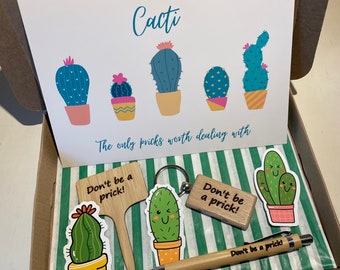 Cacti The Only Pricks Worth Dealing With, Don’t Be A Prick, Novelty Plant Lover Letterbox Gift Set