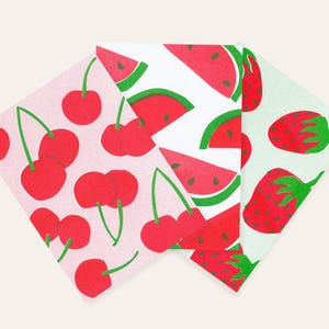 Fruits d'été | 3 cartes postales colorées en risographie de M. et Mme Rio