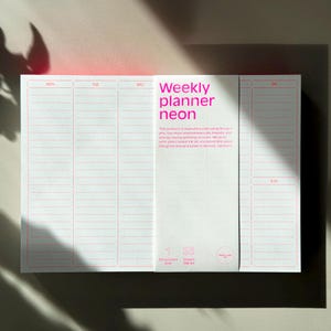 Agenda settimanale neon 53 pagine blocco a strappo / Agenda settimanale neon 53 pagine blocco a strappo