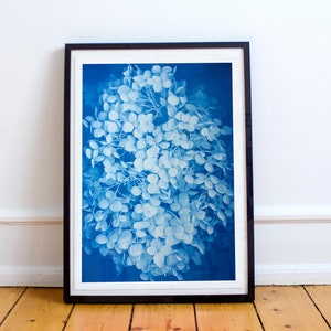 Artprint Hortensie | Risograph Print Poster Druck Kunstdruck Wandbild Bild Hochzeit Geschenk Kunstdruck Artprint