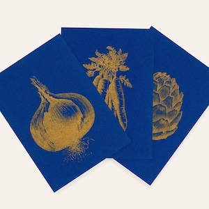 Goldenes Gemüse | Golden Veggie Trio | Riso Postcards by Herr und Frau Rio