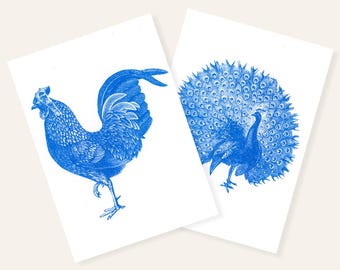 Blue Zoo | 2 Risograph Postcards by Herr & Frau Rio