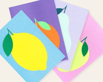 fruit | 4 Colorful Risograph Postcards by Mr & Mrs Rio