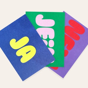 Yes & No | 3 Risograph Postcards by Herr und Frau Rio