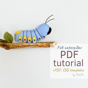 Ladda ner PDF-mönster för blå larv av filtmal, sömnadshandledning