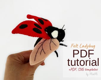 Spring Felt Ladybug Beetle PDF Pattern, DIY Insect Sewing Tutorial, SVG Template, Beginner Friendly Pattern + Video Guide