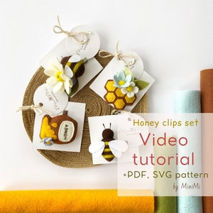 Honig Frühling Clip-Set Video-Tutorial, PDF, SVG-Muster