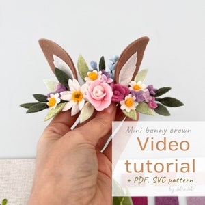 Easter bunny ears crown Video tutorial, PDF, SVG, EPS pattern