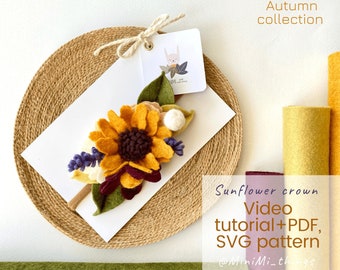 DIY Fall Sunflower Flower Crown | Instant PDF/SVG Templates + Video Tutorial