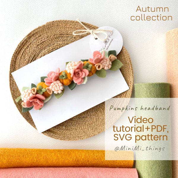 Fall pumpkin crown Video tutorial, PDF, SVG pattern