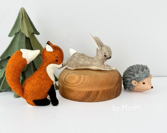 Felt Forest Animal Ornament: Fox, Rabbit, Hedgehog