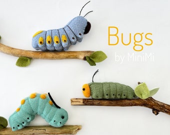 Felt Caterpillar Ornament: Realistic Woolly Worm Decoration