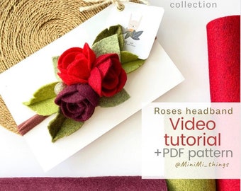 Xmas Red shade rose crown Video tutorial, PDF, SVG pattern