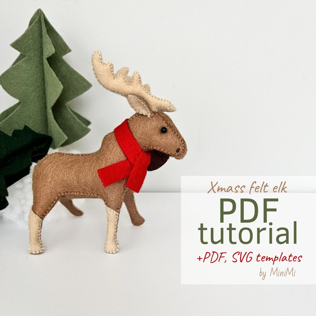 Christmas 3D Felt Elk PDF Pattern Download, Sewing Tutorial - Etsy
