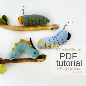 Filtmallarv PDF-mönster: Syhandledning - Larvpaket (digital nedladdning)