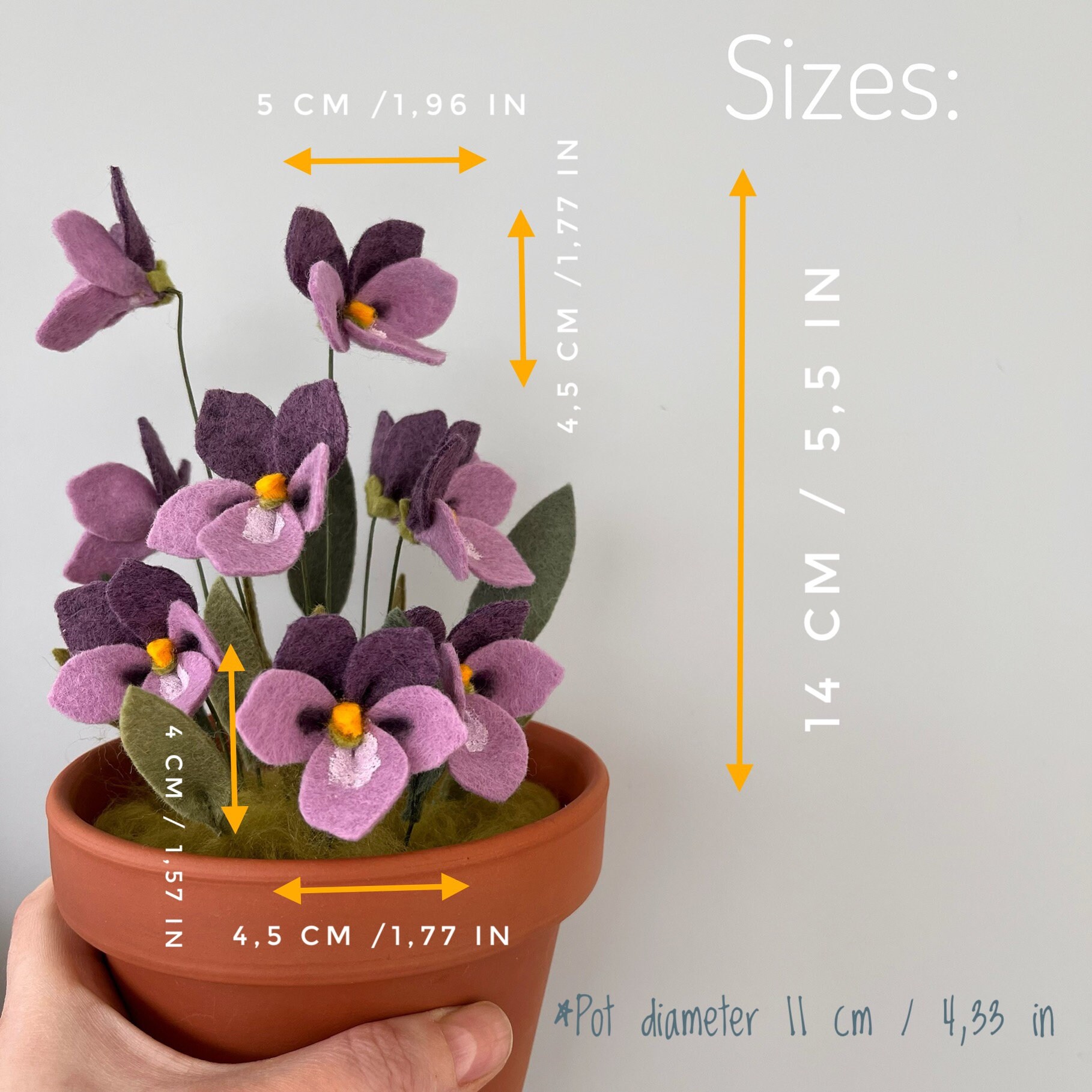 Felt Pot Pattern Felt Wild Violets Pot Video Tutorial. PDF SVG Templates - Etsy