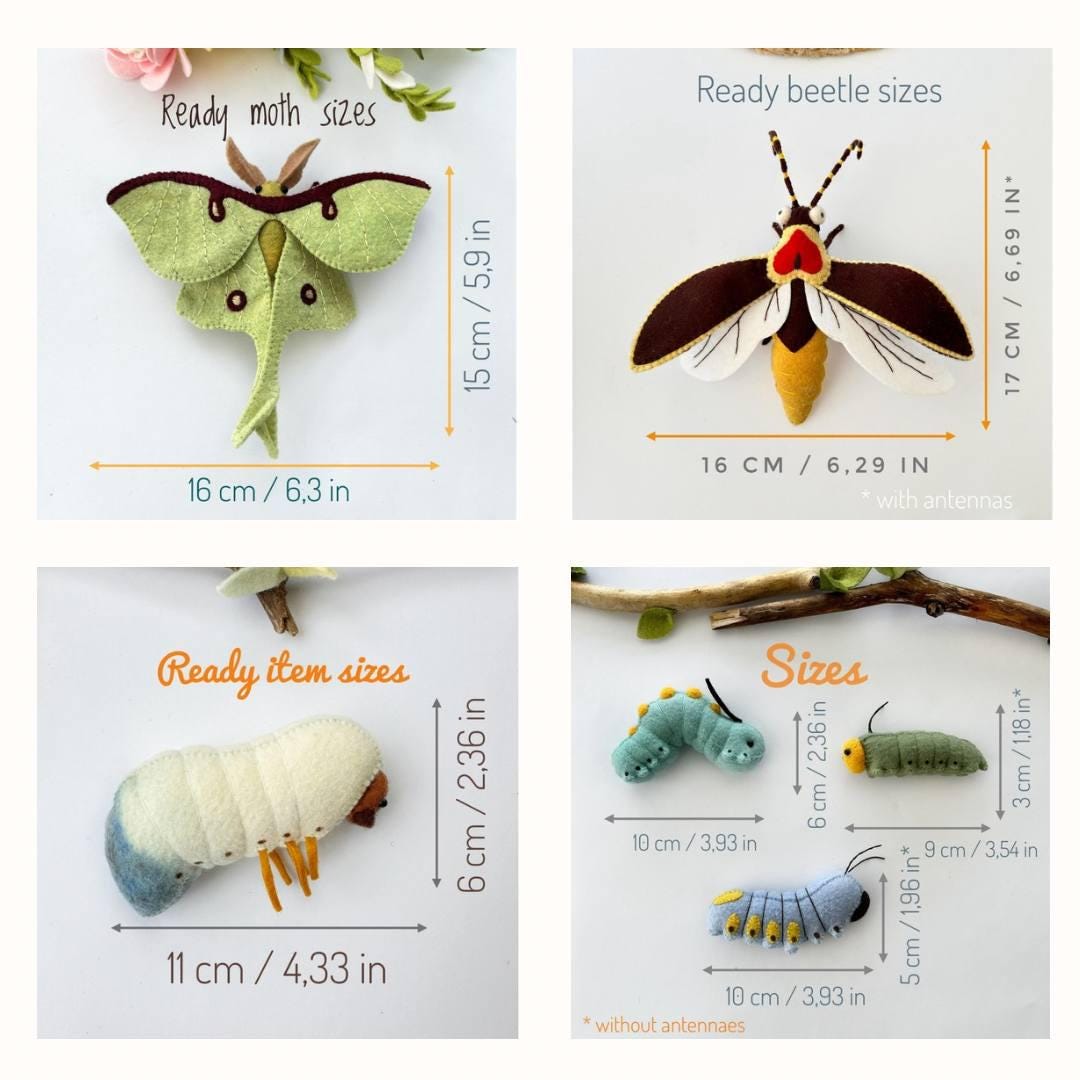 Big Bug Felt Designs Pack PDF Pattern Download - 14 Cute Characters ...