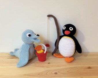 CROCHET PATTERN:Penguin&Seal crochet pattern pdf,Crochet penguin,Crochet seal,Easy pattern,Amigurumi pdf,Easy to follow,Written in English