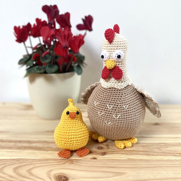 CROCHET PATTERN:Chicken pdf,Crochet pattern,Easy chick pattern,Crochet pdf,Written in English,Easy to follow,Easter decor,Chicken,Chick pdf