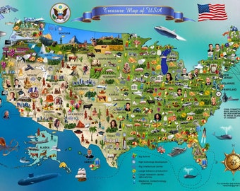 Usa Map Jigsaw Puzzle Educational Game For Children And Adult, Board game Us Map World map puzzle for kids Independence Day