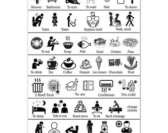 Poster Communication Table For Stroke Patient with Aphasia Dysphasia chart, map,