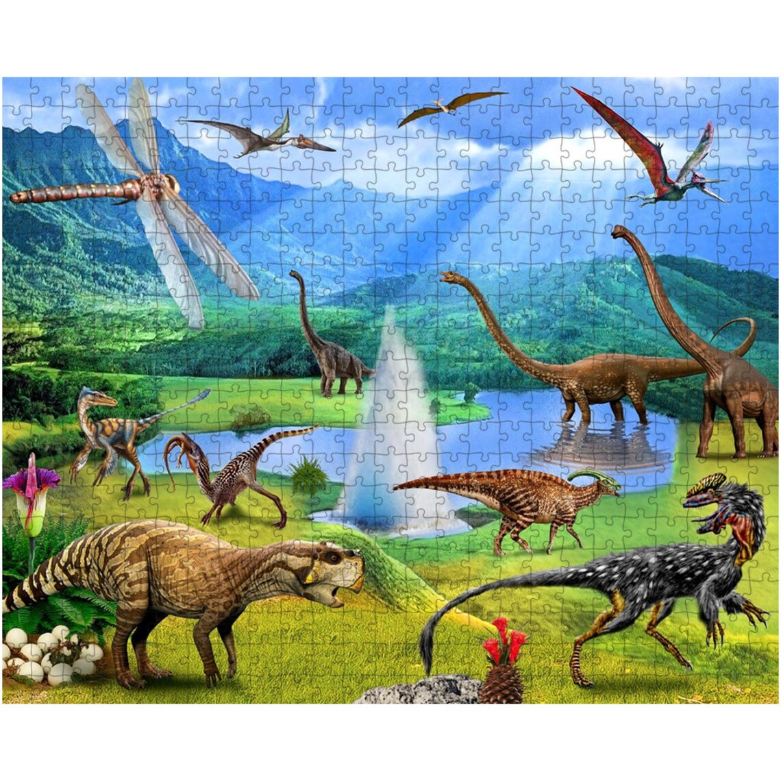 Dinosaurs Jigsaw Puzzle for Kids Child Adults 300 Piece Teens Etsy