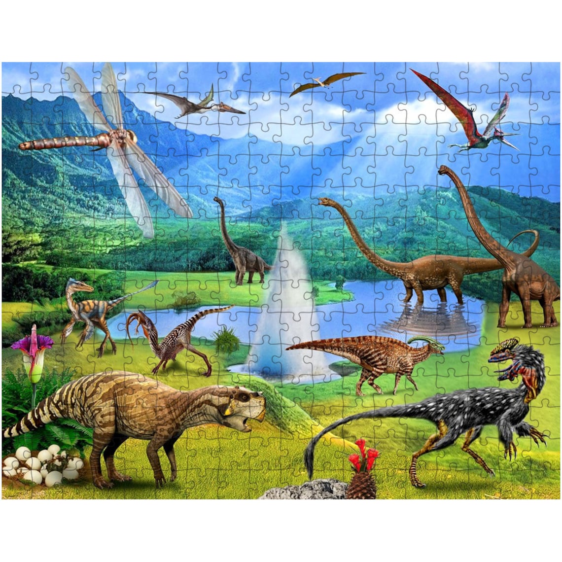 Dinosaurs Jigsaw Puzzle for Kids Child Adults 300 Piece Teens Etsy
