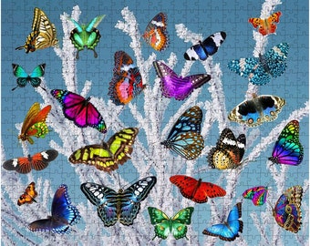 Insects in nature Butterflies Puzzle Radiy Bohem, winter Jigsaw Puzzle, Boardgame