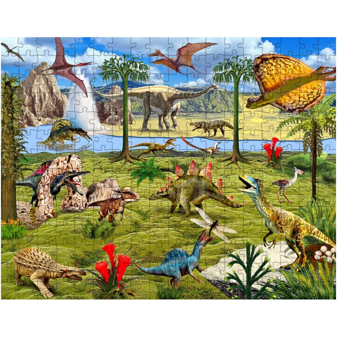 Dinosaurs Jigsaw Puzzle For Kids Child Dino 300 Piece Teens Etsy