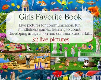 Girls' favorite book. Fun pictures with tasks for attention. A children's illustrated book with attention games.