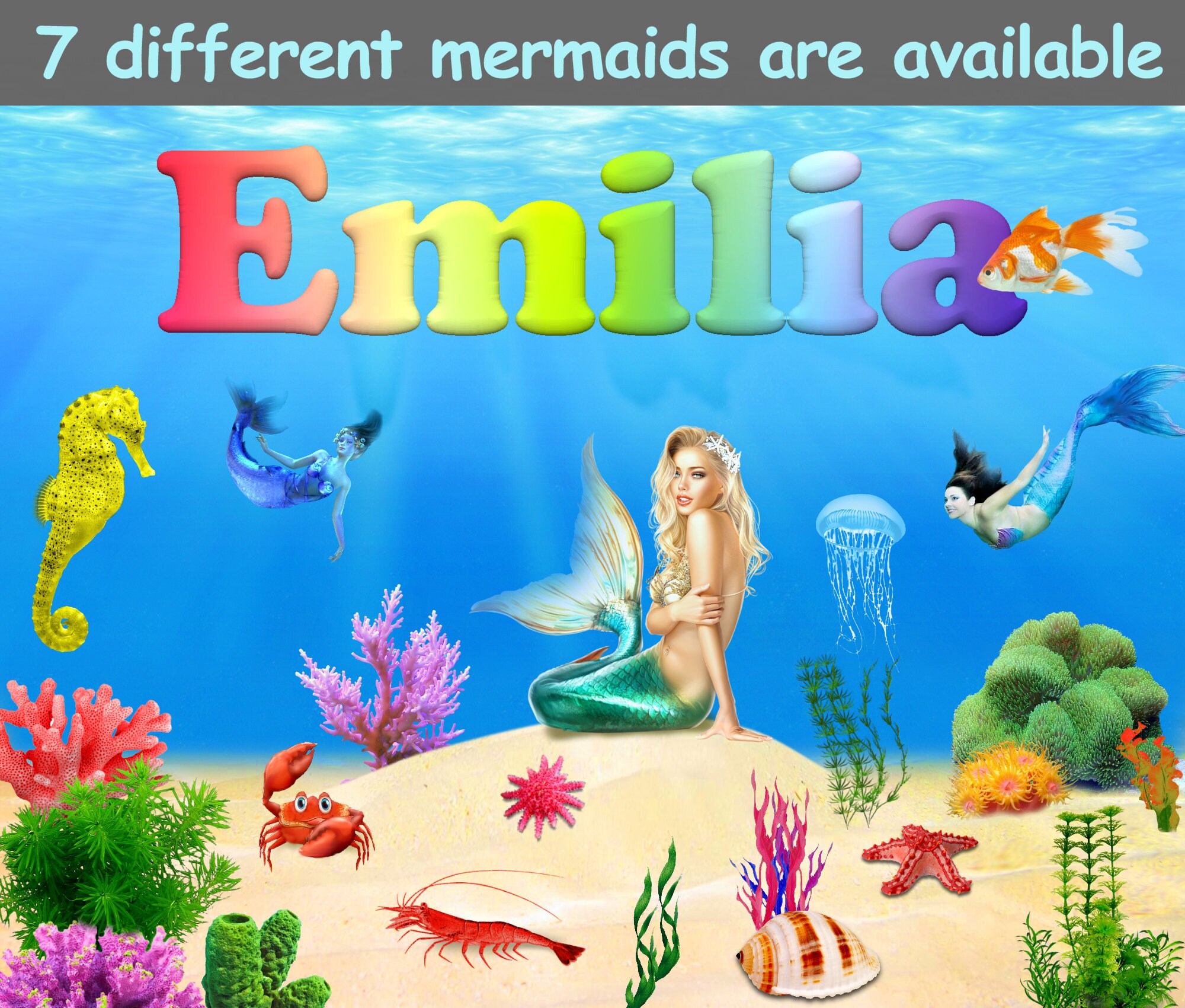 Custom mermaid Personalized Puzzle for kids and girls 252 | Etsy