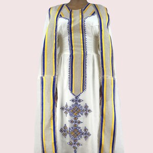 Traditional Ethiopian Habesha Dress, Handmade embroidered