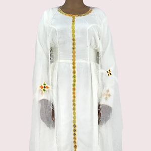 Traditional Ethiopian Habesha Dress, Handmade embroidered