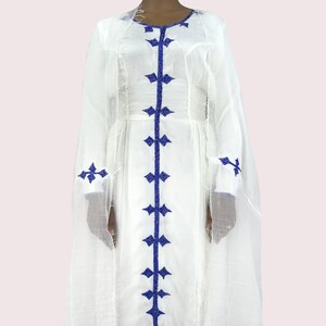 Traditional Ethiopian Habesha Dress, Handmade embroidered
