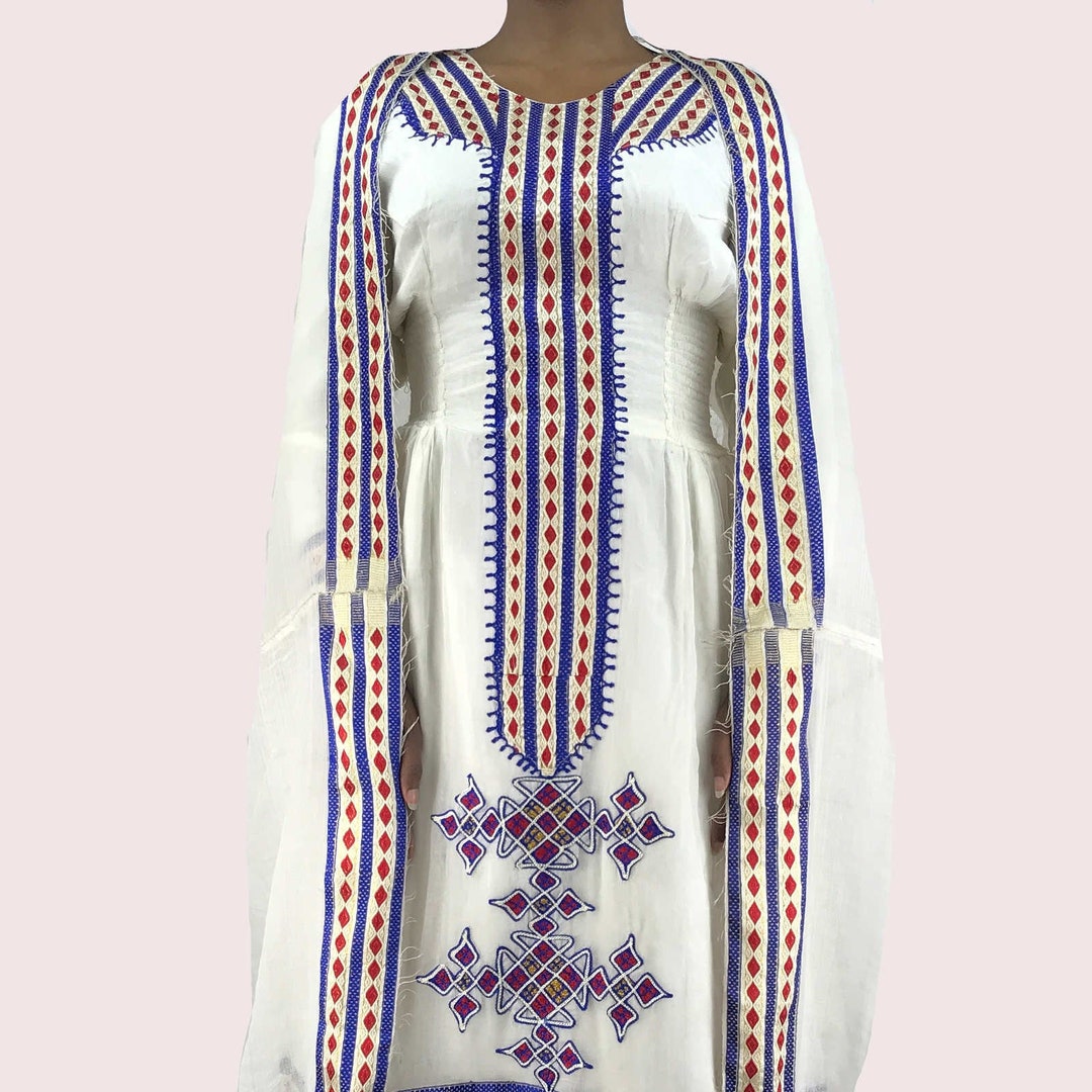 Traditional Ethiopian Habesha Dress, Handmade Embroidered - Etsy